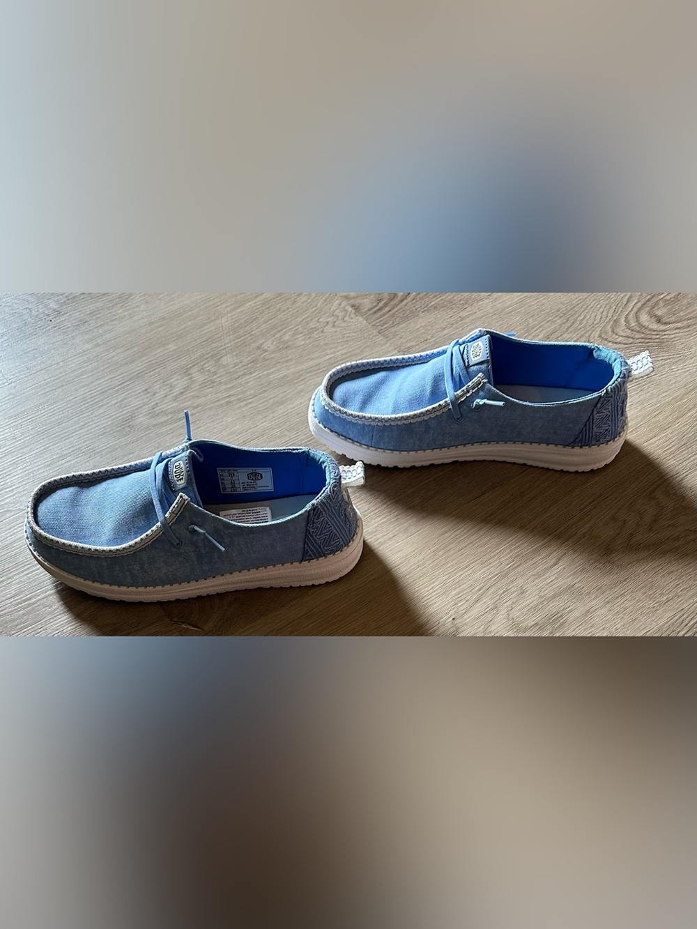 Hey Dude Light Blue Canvas Slip-On Shoes